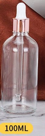 5-100ml rør gjennomsiktig dropper glass aromaterapi væske for essensiell massasje olje pipette etterfyllbare flasker rosa gull deksel: 100ml