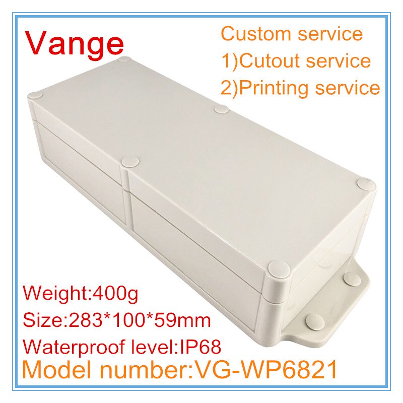 2pcs/lot wall-mounted IP68 waterproof project box 283*100*59mm ABS plastic shell enclosure for meter box chassis device
