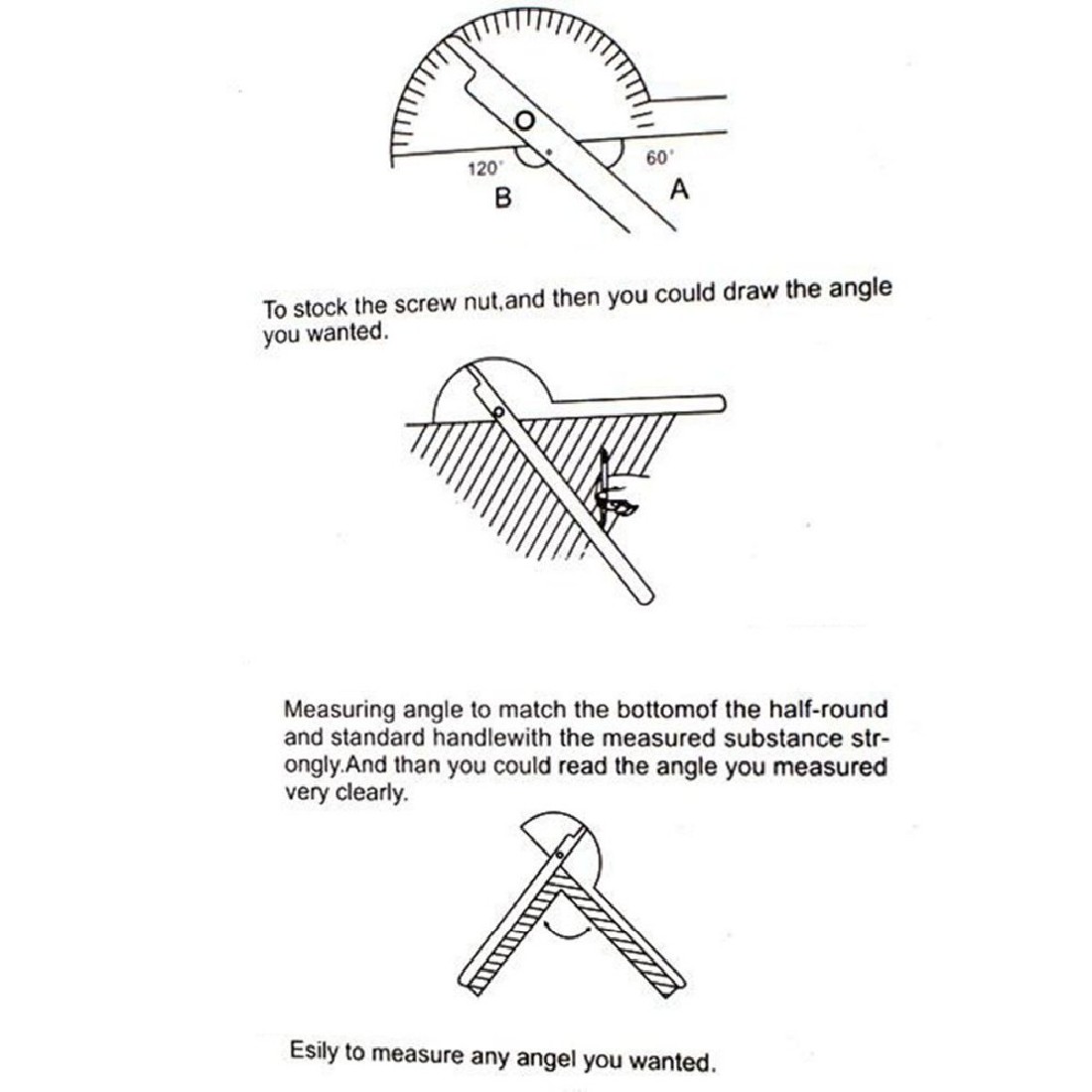 Digital Ruler Stainless Steel Round Head 180 degree Protractor Angle Finder Rotary Measuring Ruler Machinist Tool Craftsman