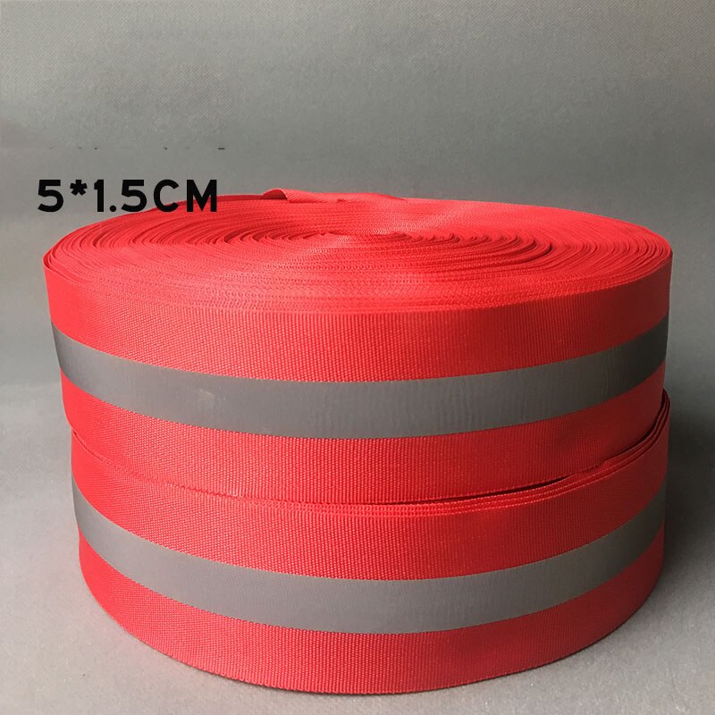 100 meter reflekterende strimler rødt stof reflekterende stof syningstape  ,5cm *1.5cm bredde diy refleks advarselsbånd materiale
