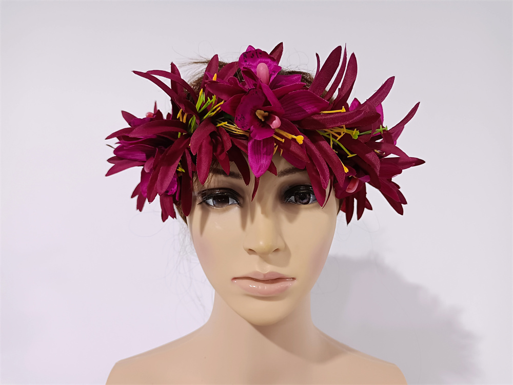 ragno giglio Orchidea Fiore fascia Hula ballerina Ragazza Copricapo Prestazioni per feste Hawaii Ghirlanda Accessori per capelli Vendita calda