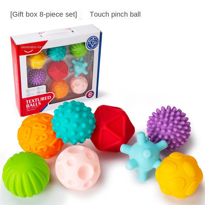 Rubberen textuur touch bal hand sensorisch baby touch handbal speelgoed kinderen bal speelgoed bad handbal speelgoed voor kinderen training: 8 stuks