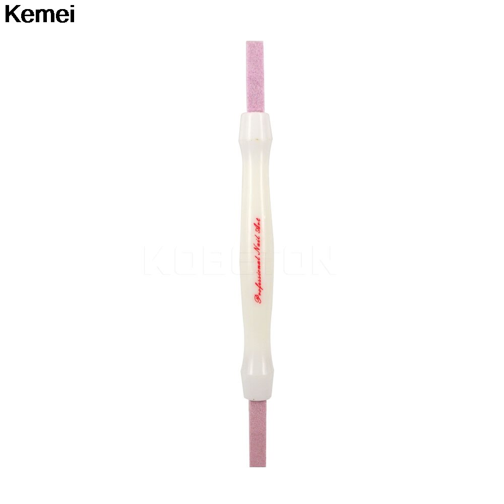Kemei Cuticle Pusher Nail File Manicure Stok Scrub Steen Cuticle Remover Slijpen Staaf Pen Lepel Trimmer Buffer Nail Care Tools