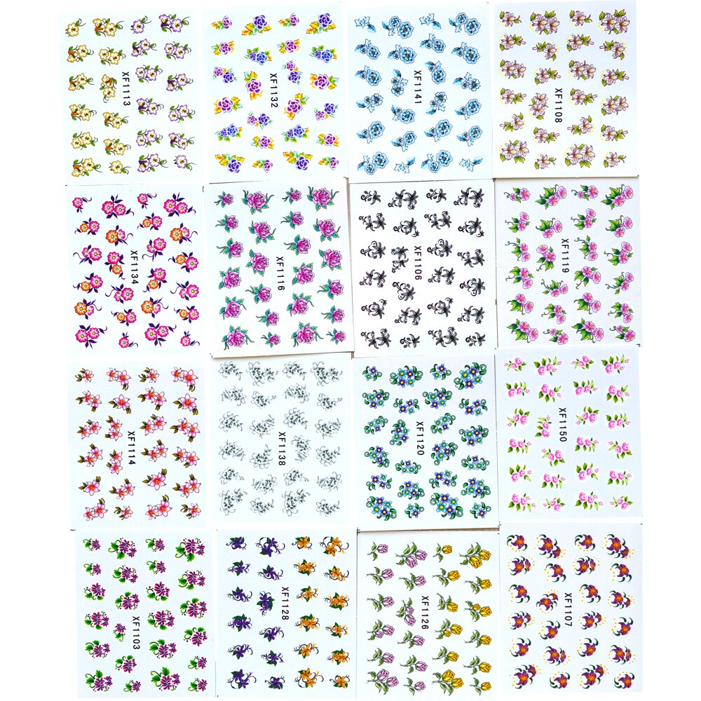 50 Vellen Water Transfer Decals Nail Art Sticker Gemengde 50 ontwerpen Blossom Bloem Nagels Tips Manicure Gereedschap XF1101-1150