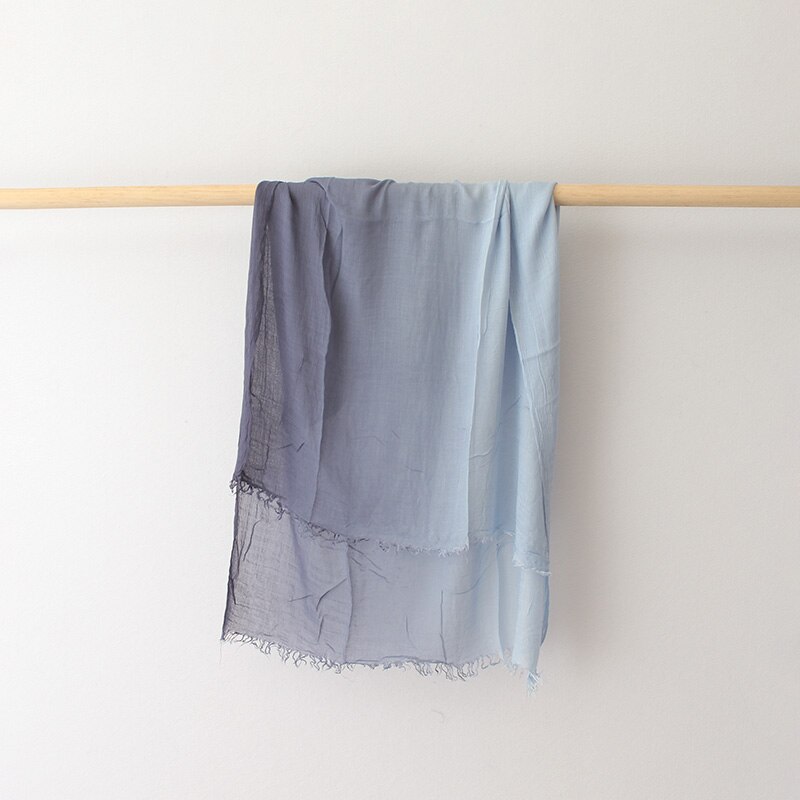 Foulard ombré Modal pour femmes, léger, froissé, en coton au toucher, châle, enveloppe de plage, dégradé de couleur 100% x 75, 200: 3