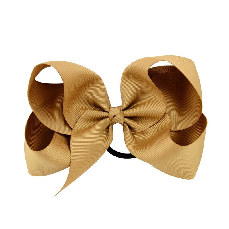 Lazos para el pelo de Color sólido de 6 pulgadas, gomas elásticas para el pelo, coleteros de goma para niña, accesorios para el cabello: Café