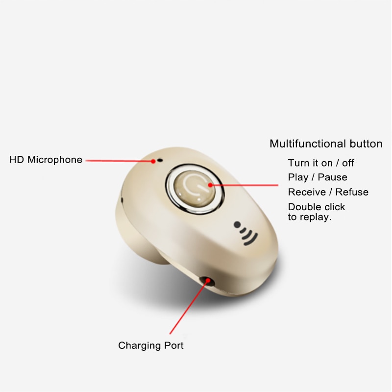 Mini Invisible Ture Wireless Headphones Noise Cancelling Bluetooth Earphone Handsfree Stereo Headsets TWS Earbud With Microphone