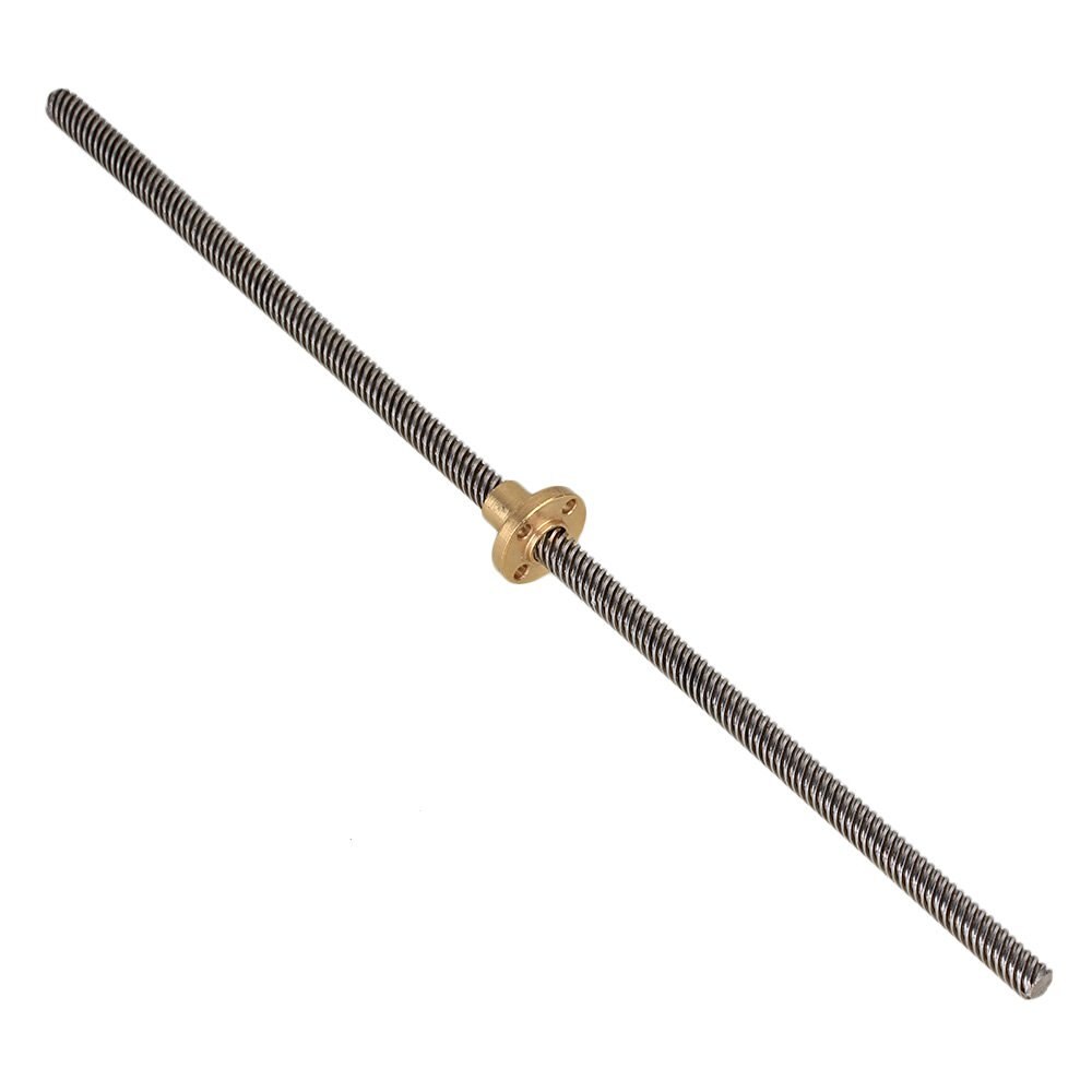 300mm Lead Screw 3D Printer Z Axis Lead Screw 12/14/1/2/4/8mm Screw Pitch Linear Rail Bar with Brass Nut