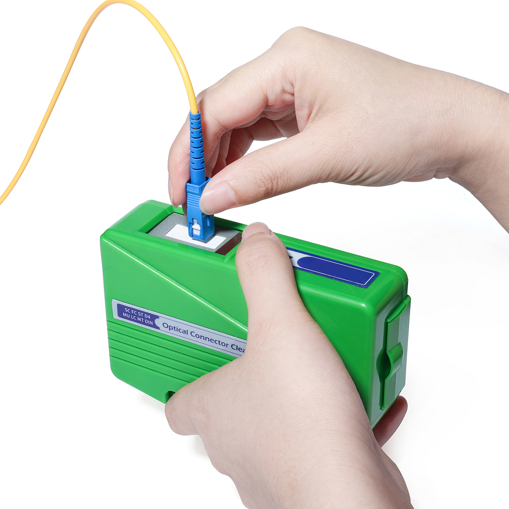 Fiber End Face Cleaning Box Fiber Wiping Tool Pigtail Cleaner Cassette Ftth Optic Fiber Cleaner Tools for FC/SC/ST