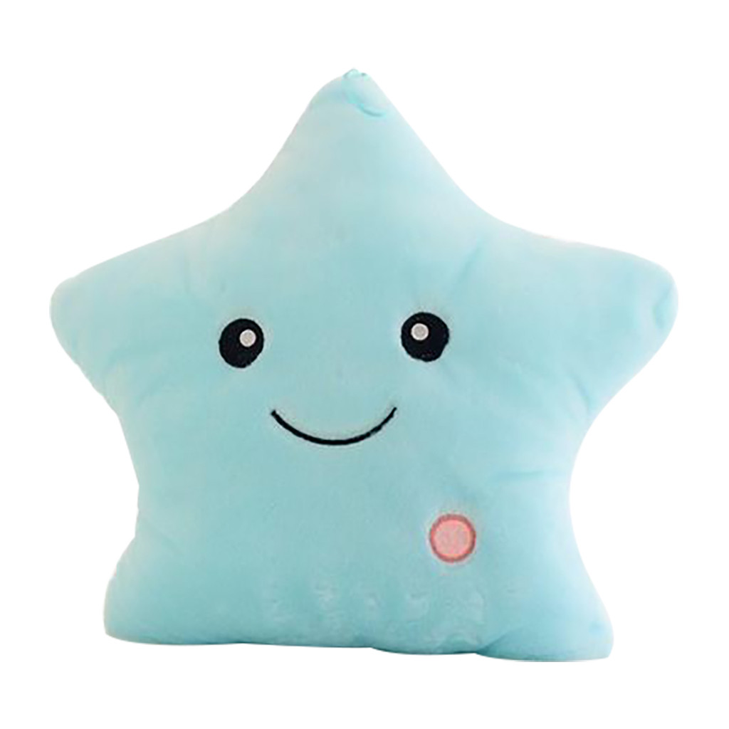 Juguetes coloridos con forma de estrella, almohada luminosa led brillante, almohada suave para el cuerpo, almohada para sonreír, san valentín  k15