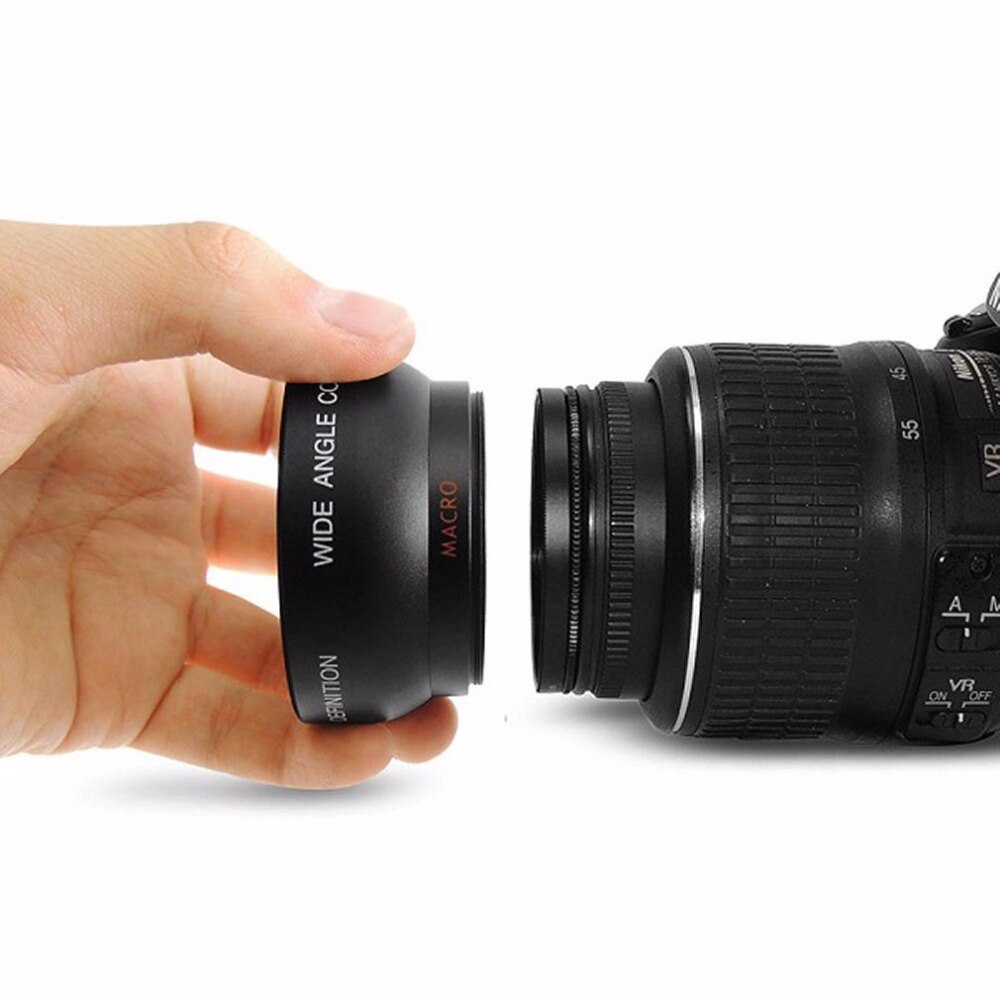 Macro lente gran angular de 52MM, 0,45x, con 62MM de rosca de filtro UV para Nikon D3200 D3100 D5200 D5100, 1 Juego