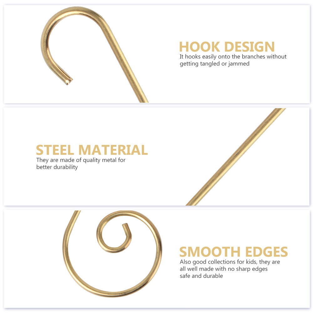 100 Pcs Christmas Wreath Hooks Silver Multifunctional Shaped Steel Hangers for Decoration Christmas Tree