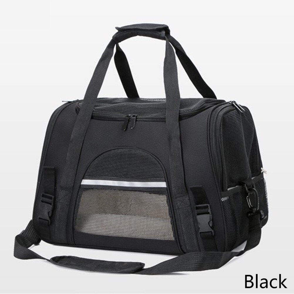 Portable Dog Carrier Bag Portable Dog Backpack With Mesh Window Airline Approved Small Pet Transport Bag Carrier For Dogs: A-Black