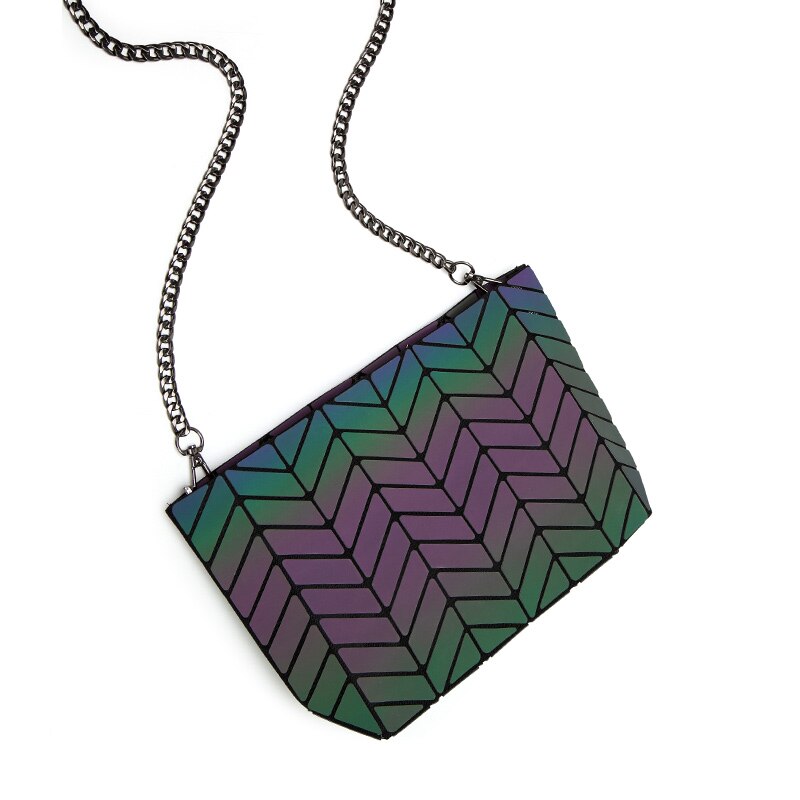 Neue Bao Taschen für Frauen Leucht Kette Lightnig sac bao Tasche Diamant Geometrie Schulter Taschen Einfachen Klapp Messenger Taschen bolso