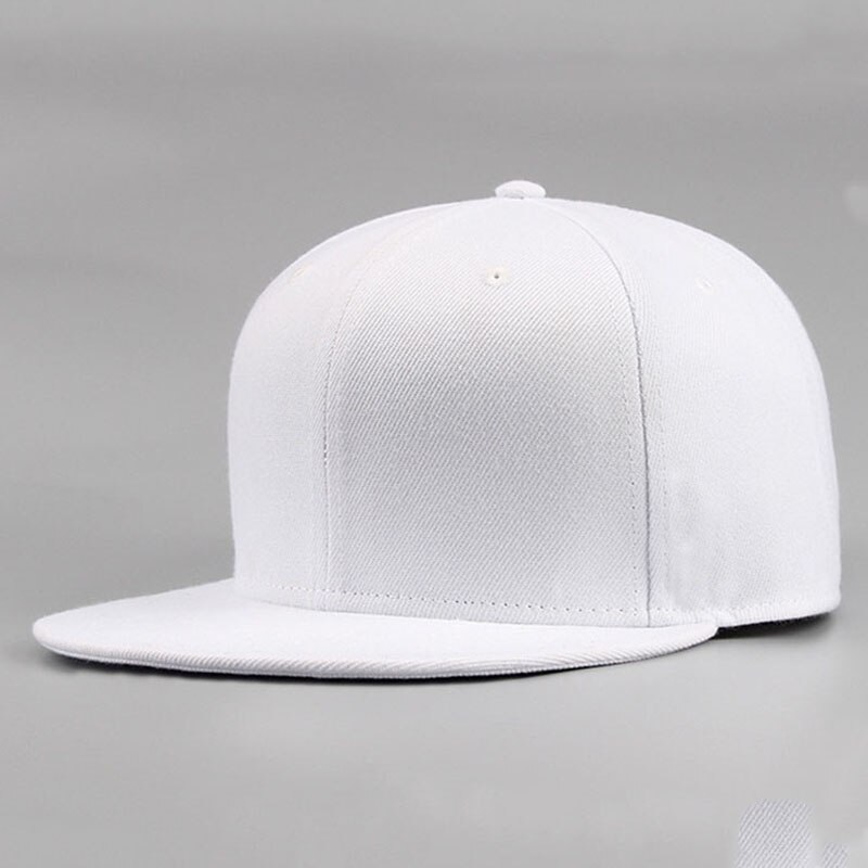 Solid sort hip hop flade hatte snapback seje mænd billige baseball kasketter kvinder casual kasket gorras planas hip-hop hat 16 farver: Hvid