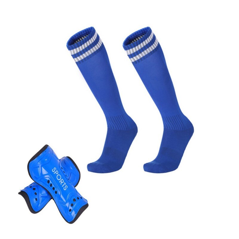Männer&#39;S Kompression Fußball Strumpfband Gamaschen Pads Fußball Gamaschen Ärmel Gamaschen Sport Socken 1 Paar Pack: Blau / L