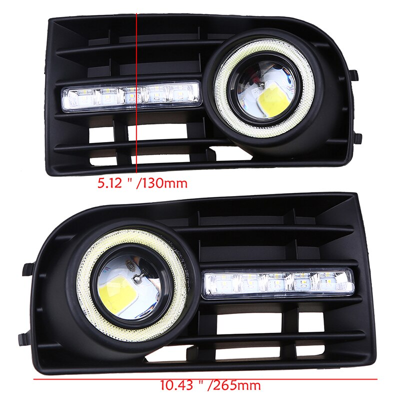 POSSBAY LED DRL Daytime Running Lights for VW Golf MK5 2004 Angel Eye Fog Light Front Bumper Grilles Car Styling
