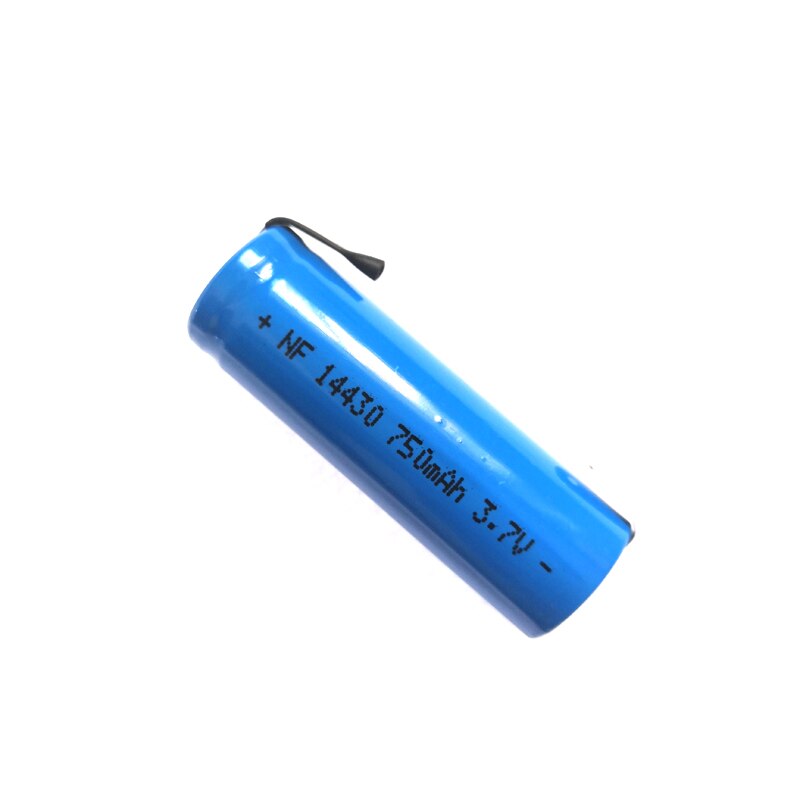 14430 Cilindrische 3.7V 750Mah Li-Ion Batterij Met Nikkel Tape Voor Elektrische Scheerapparaat En Etc Batterij