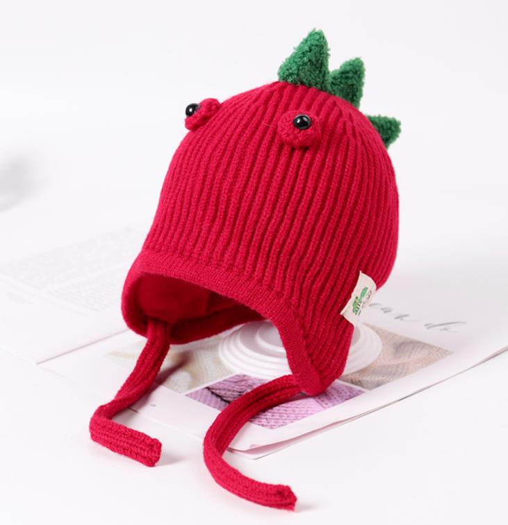 Lovely Winter Baby Toddler Kids Boy Girl Cap Knitted Cute Ear Beanie Warm Hat: Red