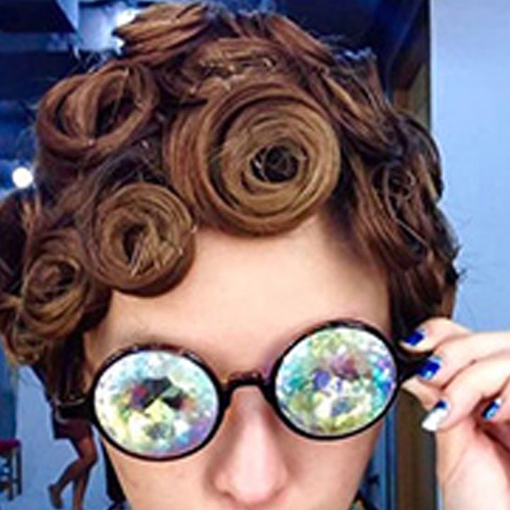 Runde Kaleidoskop Gläser Rave Festival Männer Frauen Kaleidoskop Sonnenbrille retro Kristall Objektiv Reise Zubehör