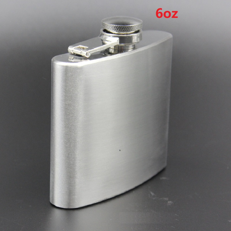 1-18Oz Stainless Steel Hip Flask Liquor Alcohol Whiskey Flask Cap Funnel Bottle Travel Liquid Portable Hip Flask: 6oz(168ml)