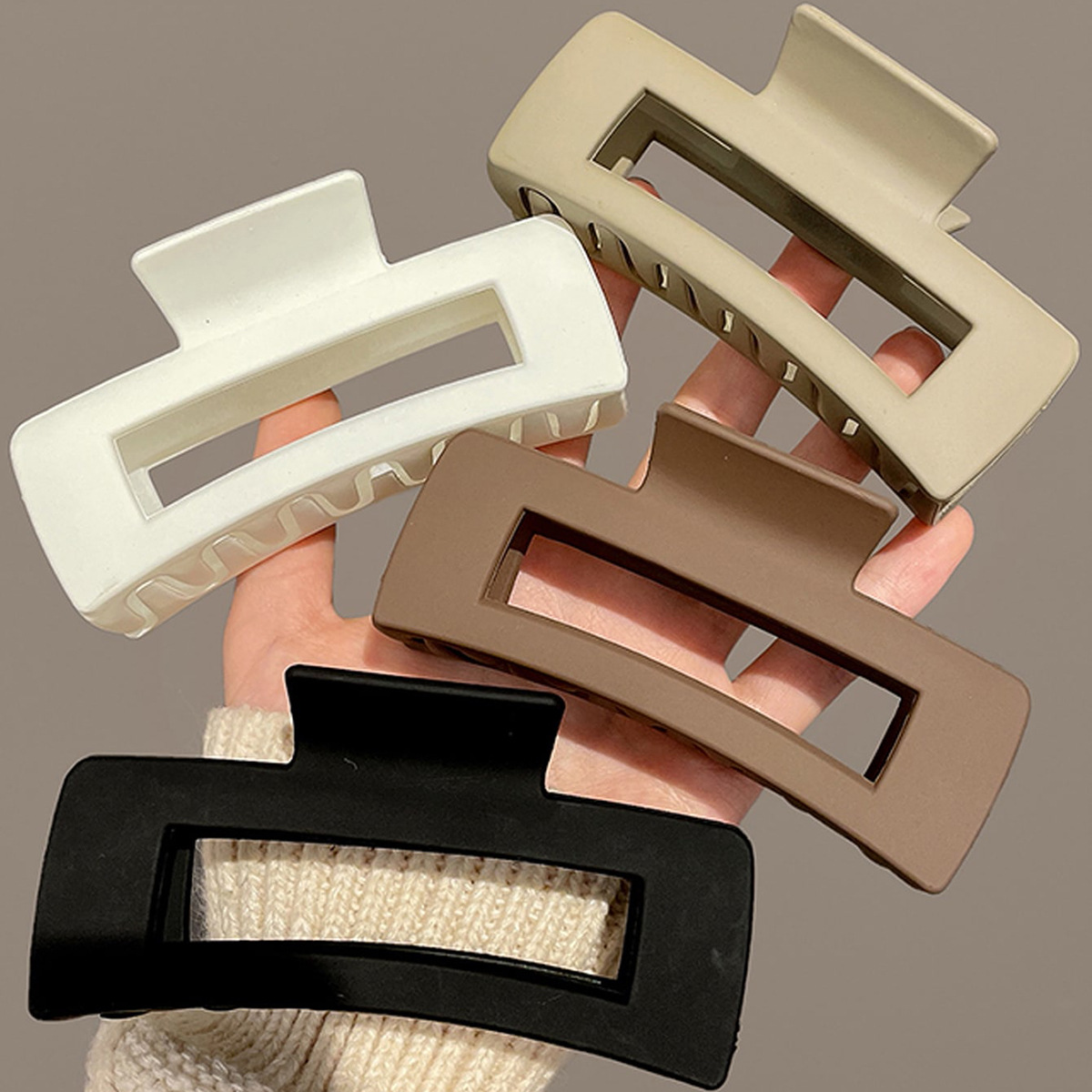 Koreaanse Grote Effen Haar Klauw Elegante Haarspelden Barrette Krab Haar Clips Voor Vrouwen Meisjes Vierkante Hoofddeksels Haaraccessoires Sieraden