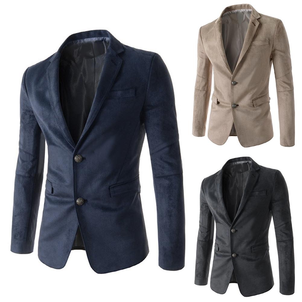 Men's Blazer - Single Breasted Notched Lapel - Casual Long Sleeve Suit Jacket