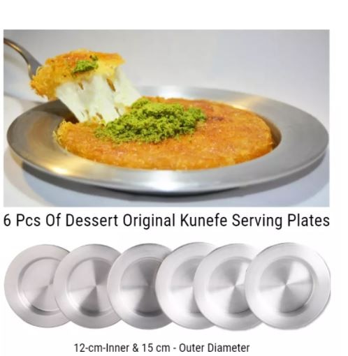 6 pcs Set Kunefe famous dish dessert serving plates presentation tray Hatay antakya kunefe original aluminum plate