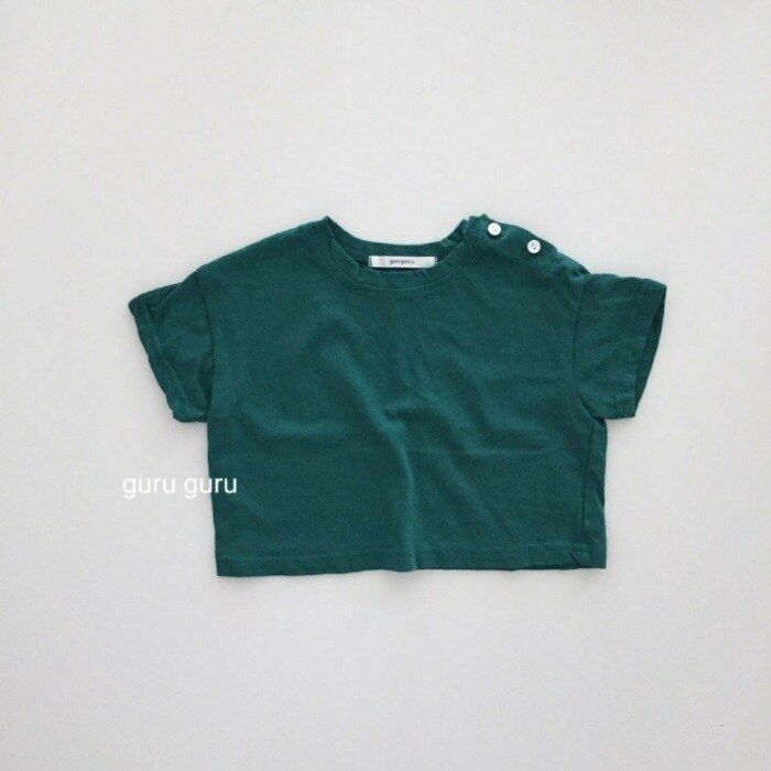 Meisjes t-shirt zomer baby korte mouw t-shirt kinderkleding ronde hals t-shirt katoen ademend kinder t-shirt: 7571 groene / 24m