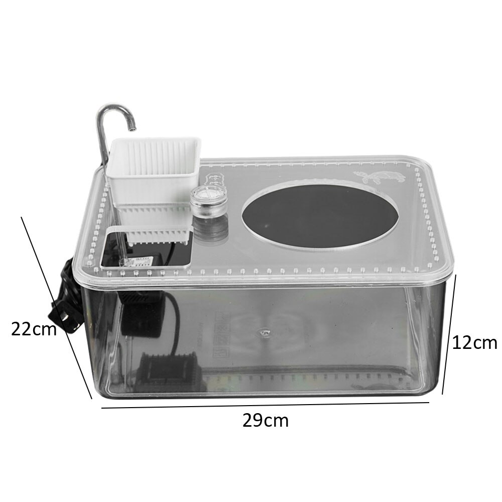 Turtle And Fish Landscaping Aquarium Turtle Tank Acrylic Feeding Box Water And Land Durable Plastic Amphibious Tortoise Pot
