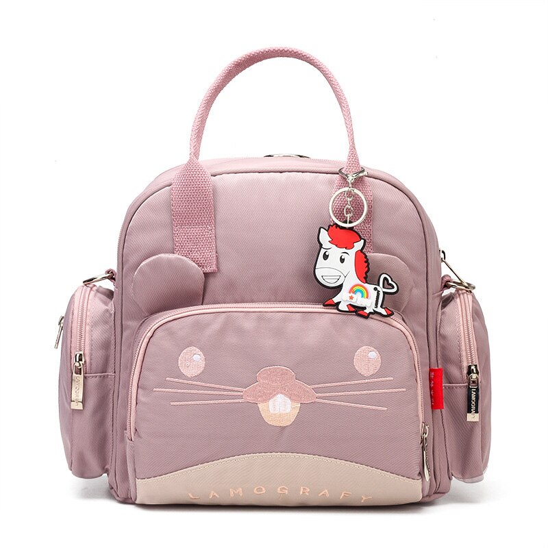 Baby Diaper Bag Large Capacity Mommy Backpacks Waterproof Baby Small Nursing Bags Nappy Bag Backpack: Pink