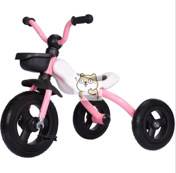 Draagbare opvouwbare driewieler schuim band kinderen opvouwbare driewieler fiets Gratis opblaasbare baby fiets: Roze