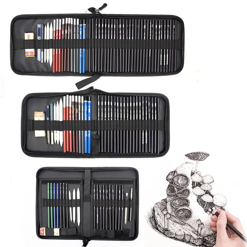 Sketch Drawing Pencil Set Pack Painting Pencil Bag Tool Sketch Pen School Art Writing Stationery Supply 7401
