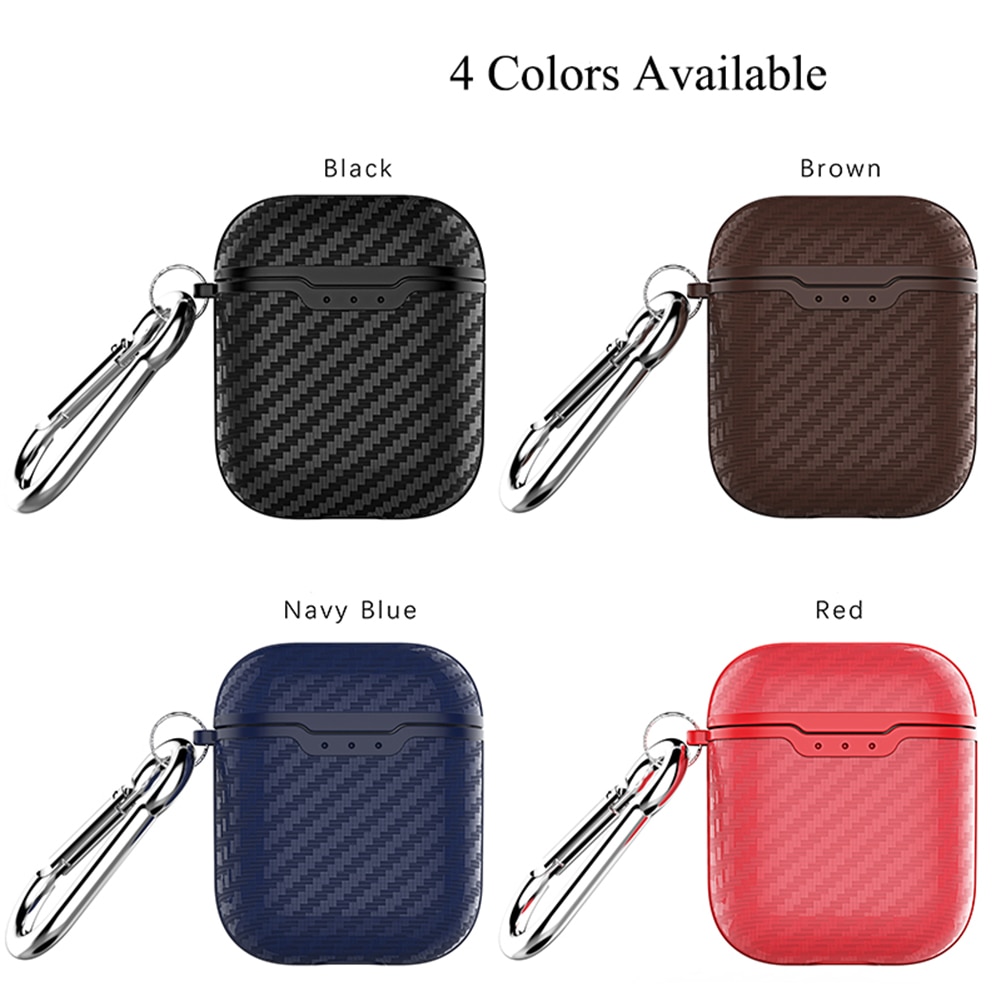 Funda protectora de fibra de carbono a prueba de polvo para AirPods 1/2, auricular Bluetooth