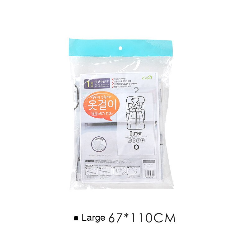 Hanging transparent down jacket compression bag air suction vacuum bag small size clothes storage bag Closet organizer E69