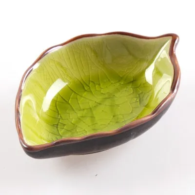 Bol de cuisine, outil de cuisine, plat , fissure de glace, feuille de glaçure, assaisonnement en céramique, Sauce soja, vinaigre, petites assiettes 10x7.5x3cm