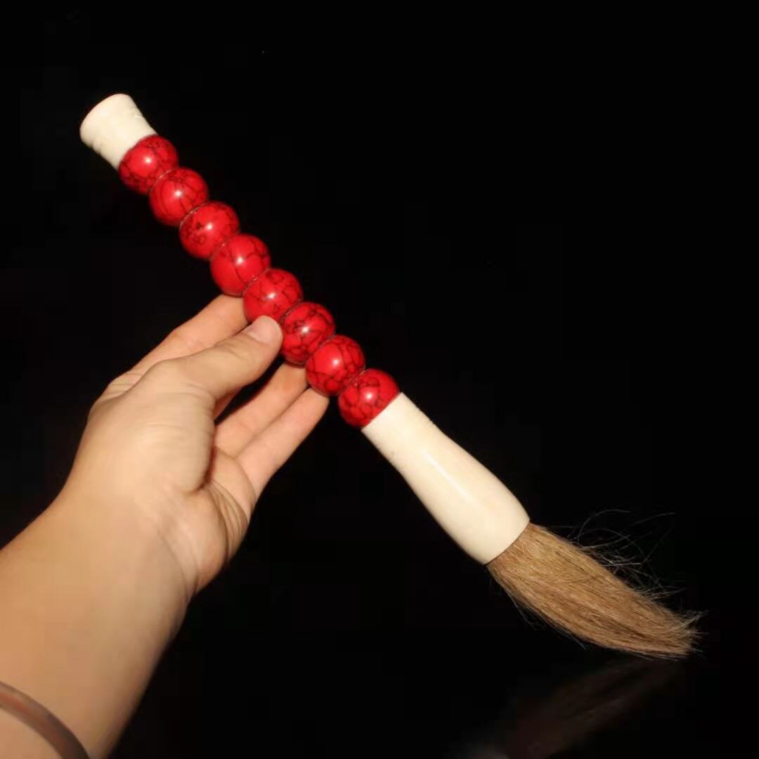 Collectie Oude Chinese Kalligrafie Schilderij Ingelegd Jades Grote Borstel/6