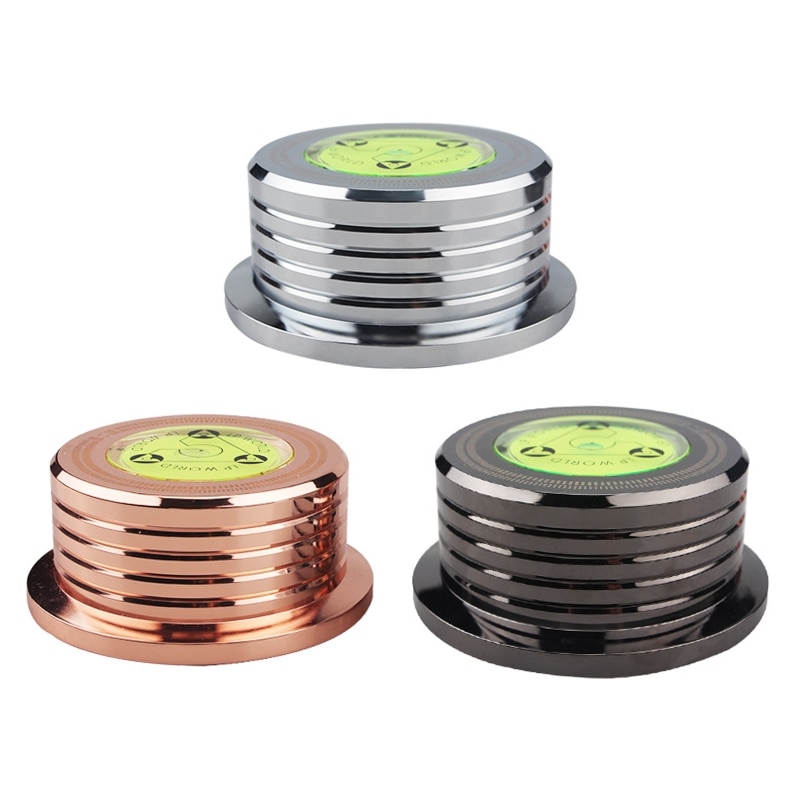 Universal 50hz lp vinyl pladespiller disc pladespiller stabilisator med niveau aluminiumslegering vægtklemme