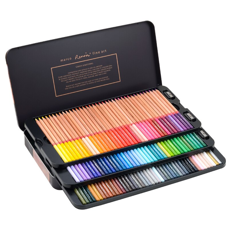 Marco Renoir 3100 3120 12/24/36/48/72/78/100/108/120 Tin Box Box Limited Edition Oil/Water-Soluble Colored Pencil Set