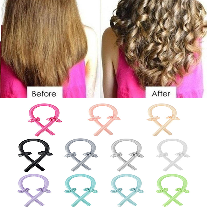 Conjunto de productos para el cabello rizado, rulos sin calor para cabello corto y largo, diadema de seda para la noche, herramienta de peinado para el cabello rizado boucleur cheveux