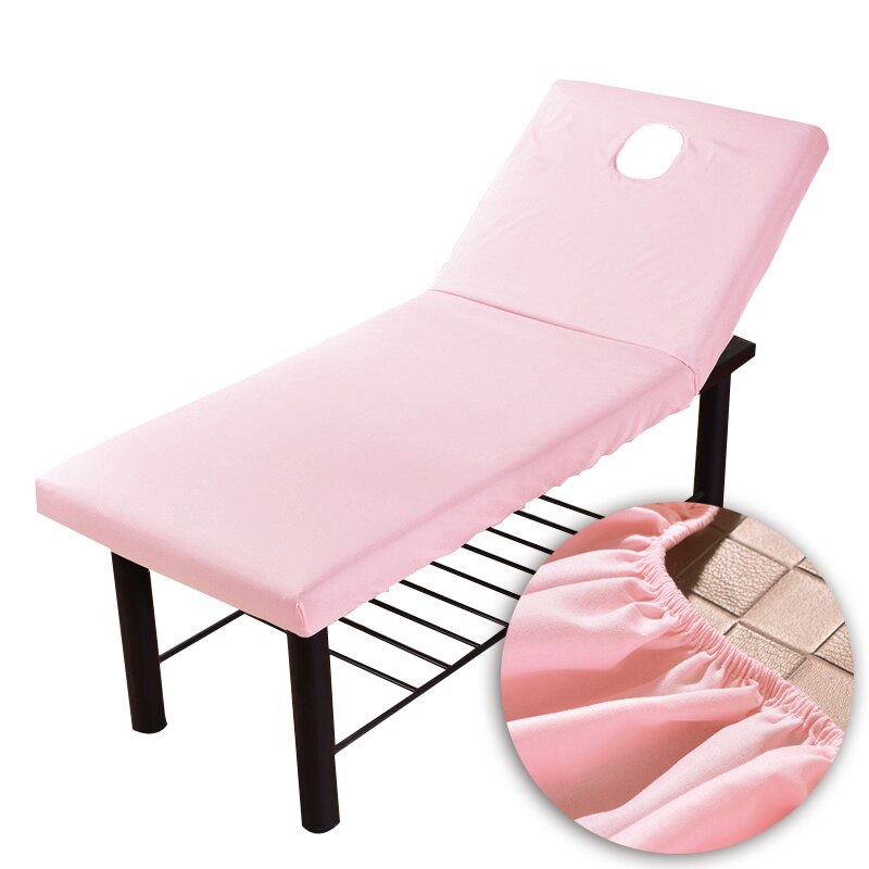 6 Kleuren Massage Tafel Bed Hoeslaken Elastische Volledige Cover Rubber Band Massage Spa Beauty Salon Bed Cover Met Gezicht adem Gat: Roze