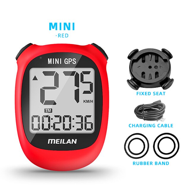 Meilan-MINI ordenador GPS para bicicleta, velocímetro, velocidad, altitud, DST, tiempo de paseo, inalámbrico, rojo, juvenil: M3 Red