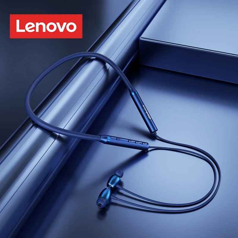 Lenovo HE05X Ⅱ Neckband Earphones Wireless Bluetooth 5.0 Earbuds Waterproof Sport Headset with Mic Magnetic Neckband Earphone: Blue