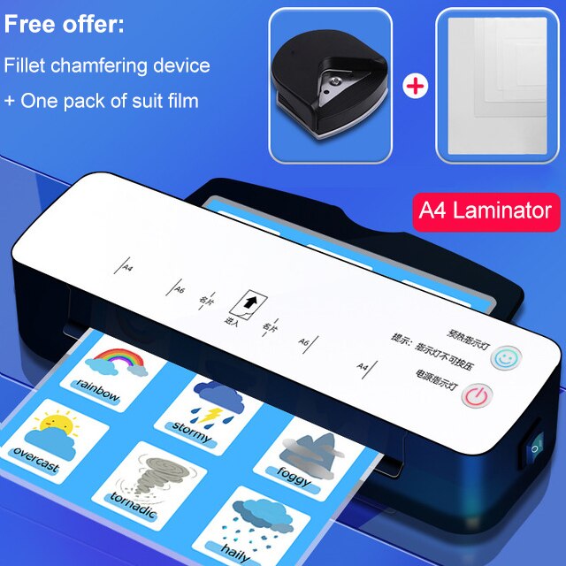 MINI Thermal Office and Cold Laminator Machine A4 Document Photo Blister Packaging Plastic Film Roll Laminator: Set 2