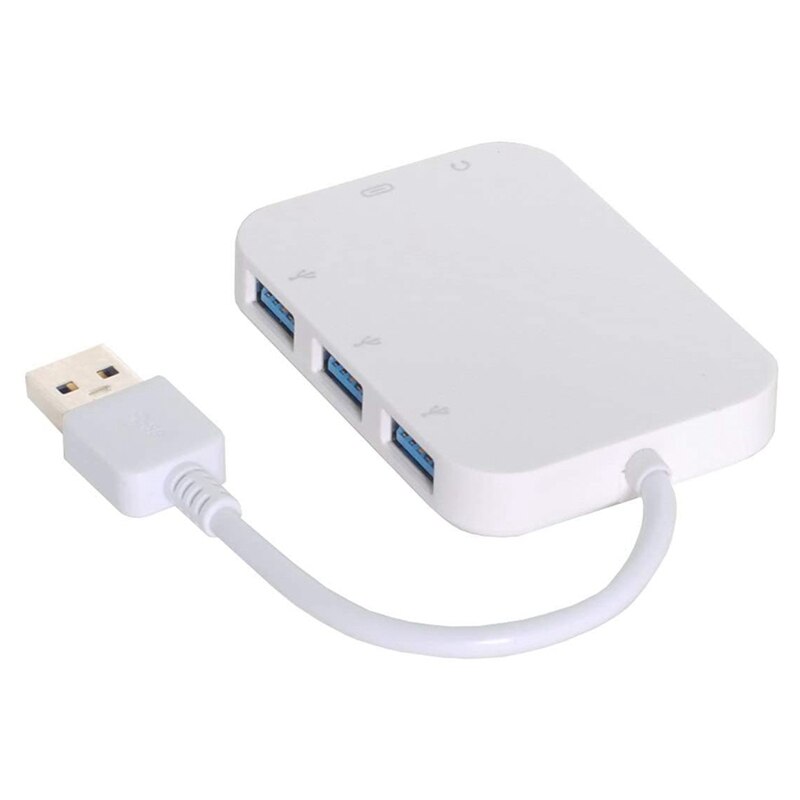 Usb 3.0 hub 5gbps usb3.0 para usb 3.0 3 portas hub fêmea & o 3.5mm & USB-C de energia para computador portátil: Default Title