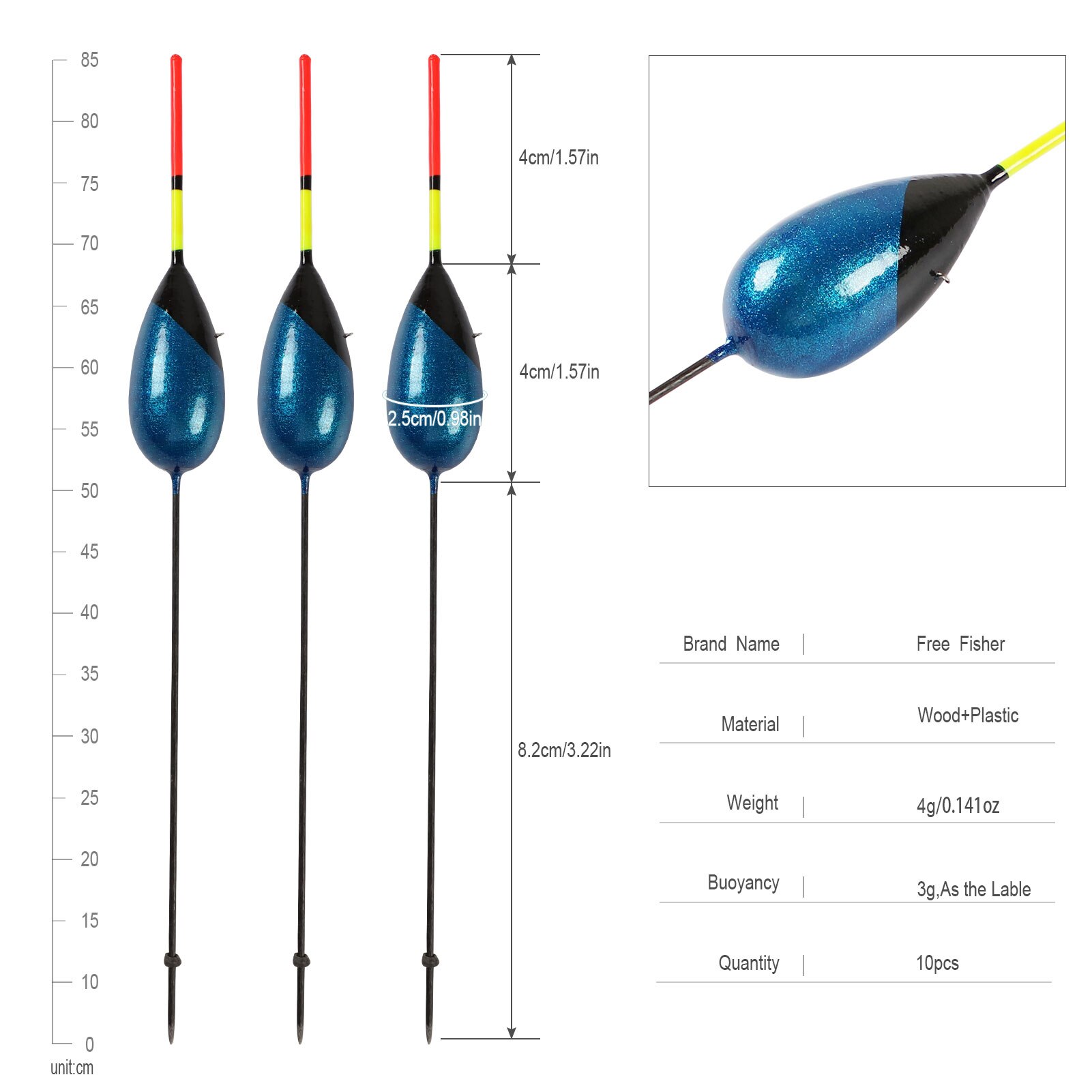 10Pcs Collection Fishing Bobber Cork Float Lighted Balsa Wood Hard Long Tail Float Buoyancy 3g 16.2cm Fishing Accessories