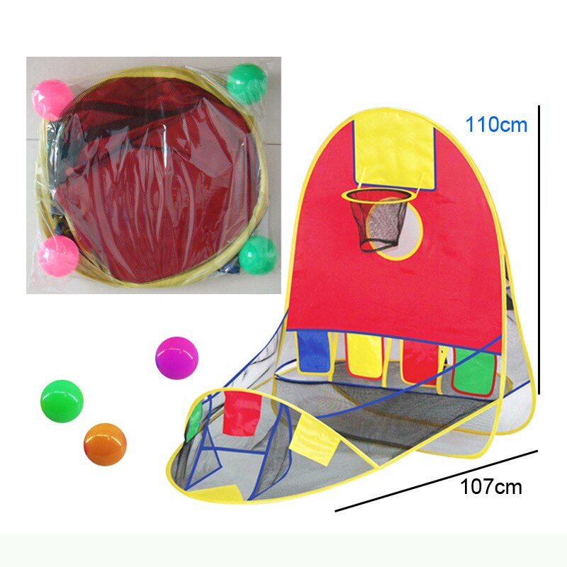 Toy Tent Throwing Marine Ball Outdoor Indoor Tent Folding Portable Children's Sports Fitness Toys 3-8 Years Old For Kids