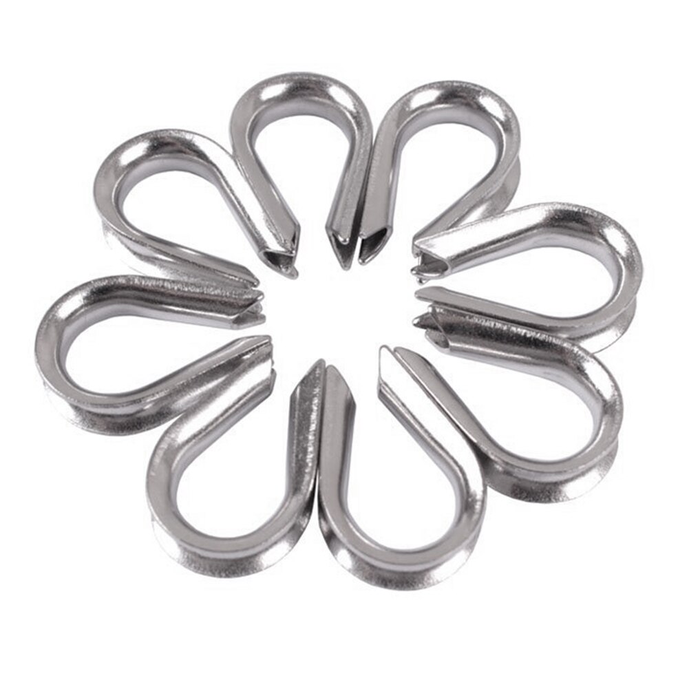 Bmby 4 x rustfri stål  - 3mm wire løkke reb fingerbøl