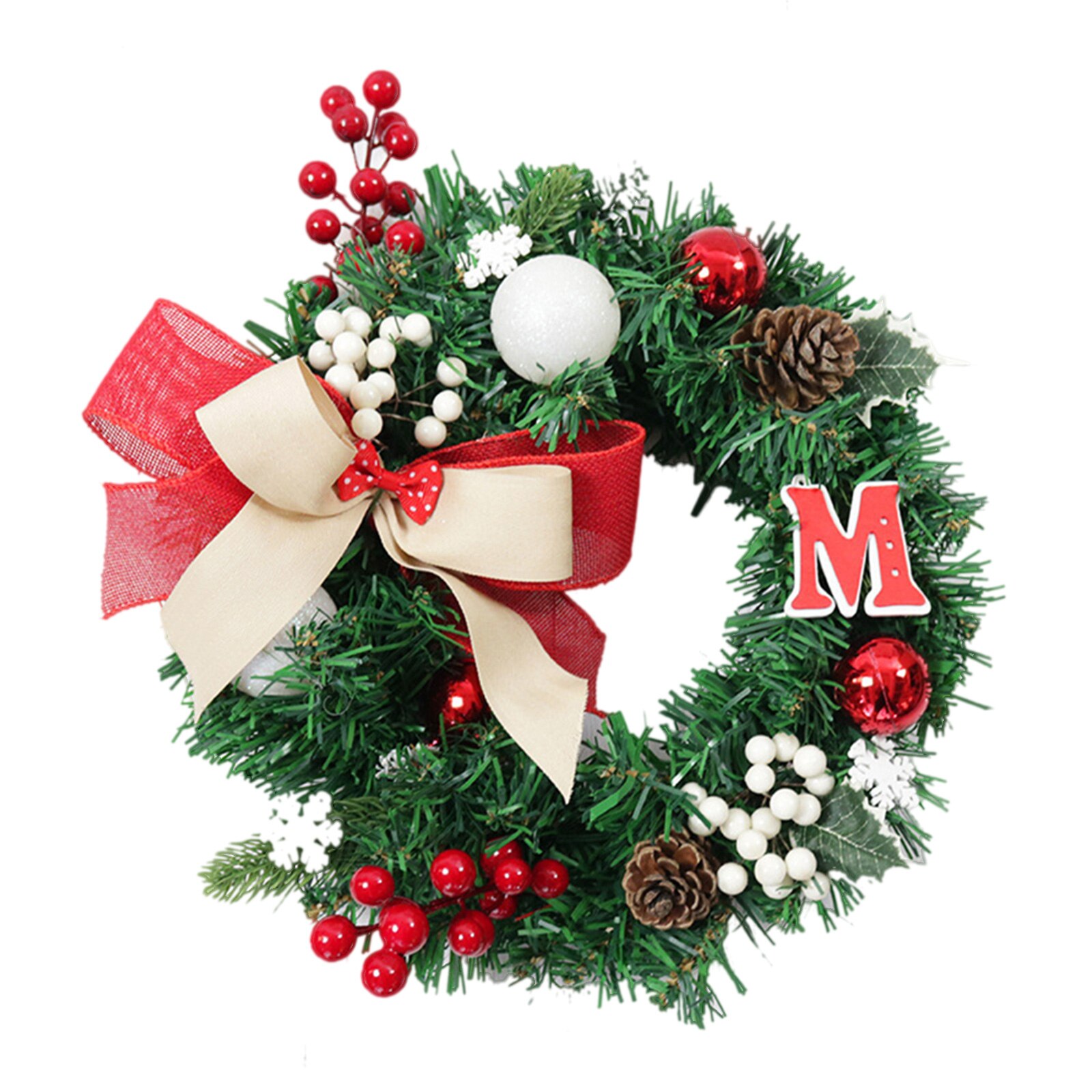 Christmas Wreath Decoration DIY Window Front Door Hanging Garland Ornaments Home Decor: C