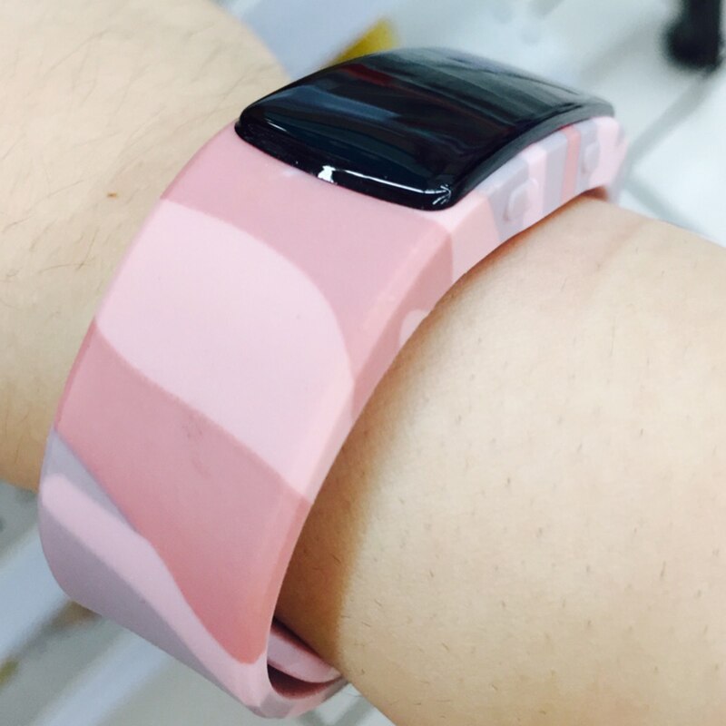 Roze camouflage horloge, slim dameshorloge, waterdicht, sporthorloge, stappenteller, fitnesshorloge voor dames, voor meisjes